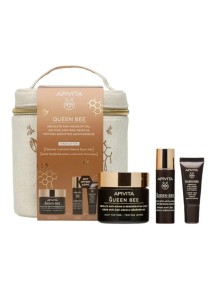 Neceser de regalo Apivita Queen Bee con crema facial de textura ligera.