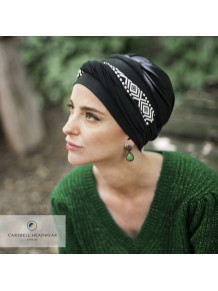 Turbante Confort Ikat Negro · Carebell