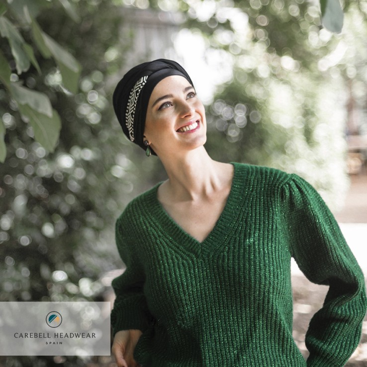 Turbante Confort Ikat Negro · Carebell