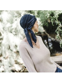 Pañuelo Smooth Navy Gold · Carebell Headwear