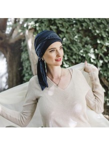 Pañuelo Smooth Navy Gold · Carebell Headwear