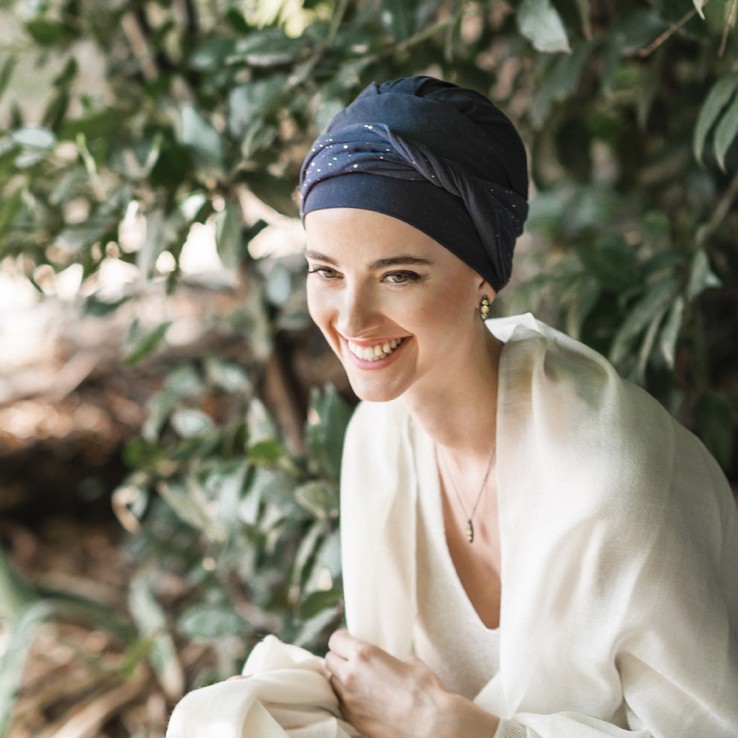 Turbante Confort Navy Gold · Carebell