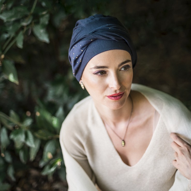 Turbante Confort Navy Gold · Carebell