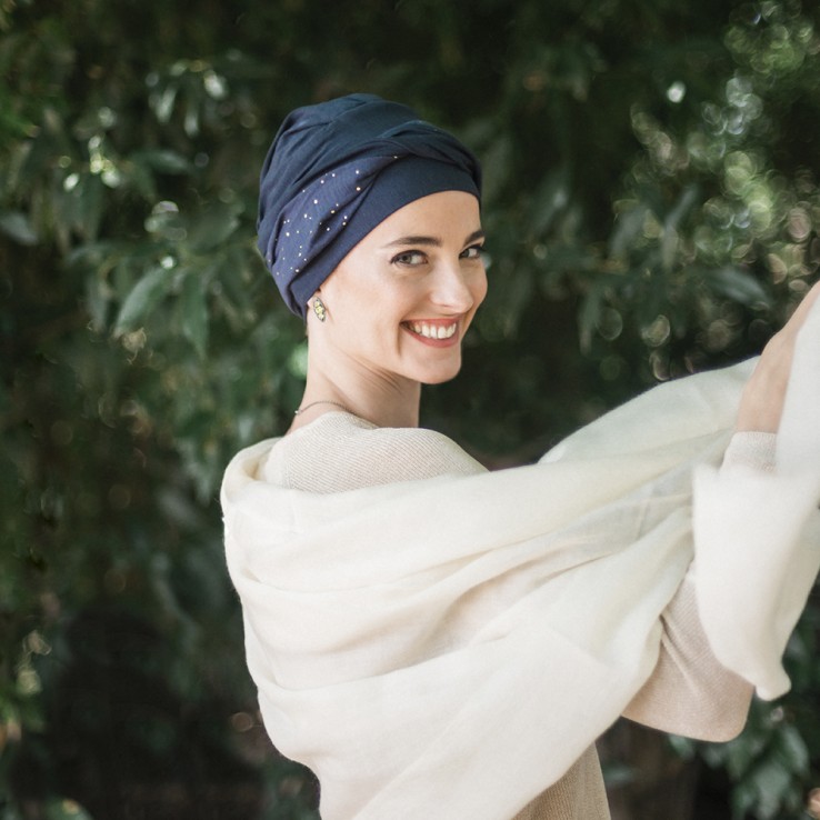 Turbante Confort Navy Gold · Carebell