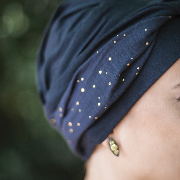 Turbante Confort Navy Gold · Carebell
