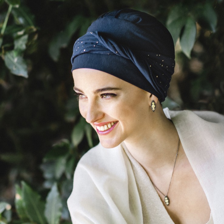 Turbante Confort Navy Gold · Carebell