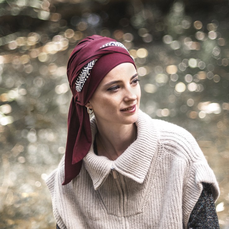 Pañuelo Smooth Ikat Burdeos · Carebell