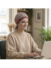 Pañuelo Oncológico Paris Marsala Carebell - Turbante estilo pañoleta