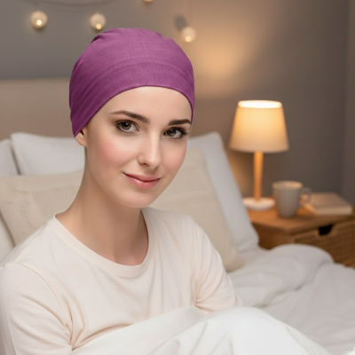 Gorro de Dormir Oncológico Natalia Bambú - Confort...