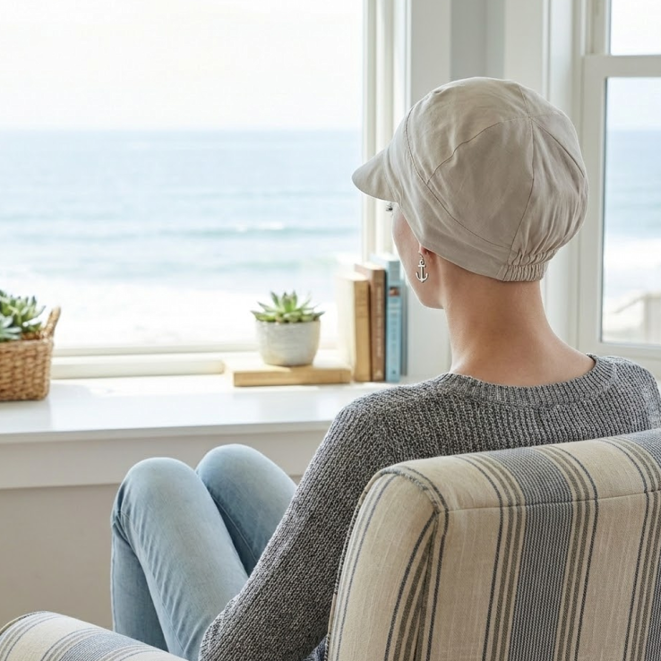 Gorra Oncológica de Algodón Transpirable -...