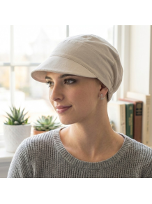 Gorra Oncológica de Algodón Transpirable - Modelo Gorra Stone Beige (Carebell Headwear)