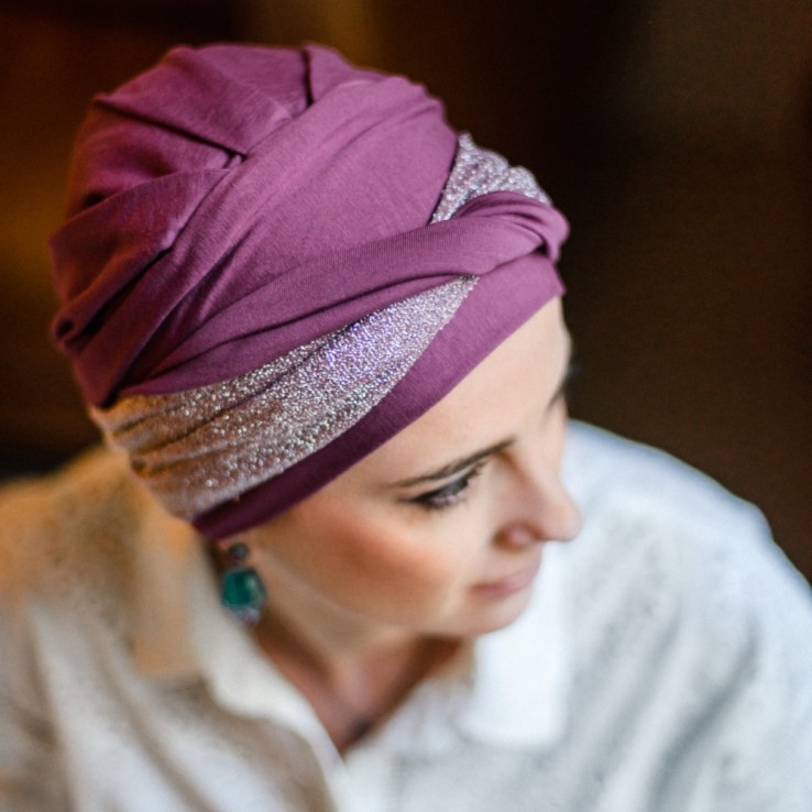 Turbante Confort Gala Malva · Carebell Headwear