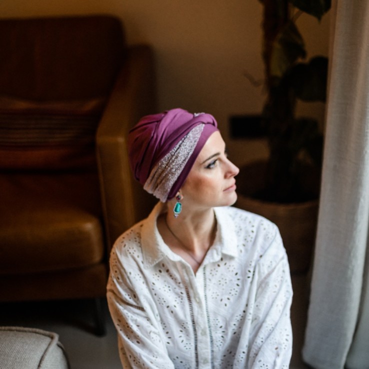 Turbante Confort Gala Malva · Carebell Headwear