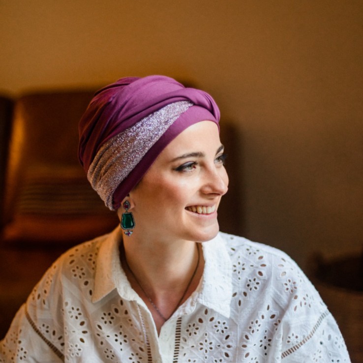 Turbante Confort Gala Malva · Carebell Headwear