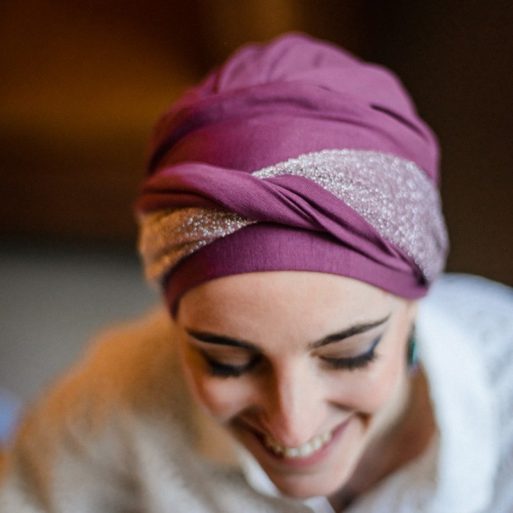 Turbante Confort Gala Malva · Carebell Headwear