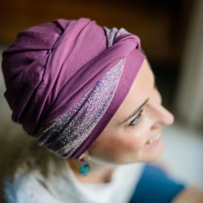 Turbante Confort Gala Malva · Carebell Headwear 2