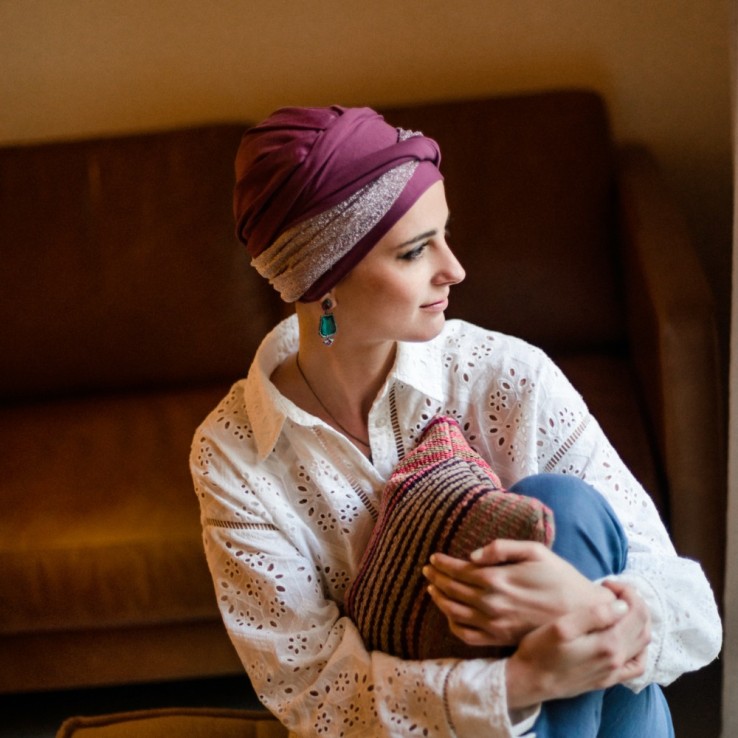 Turbante Confort Gala Malva · Carebell Headwear