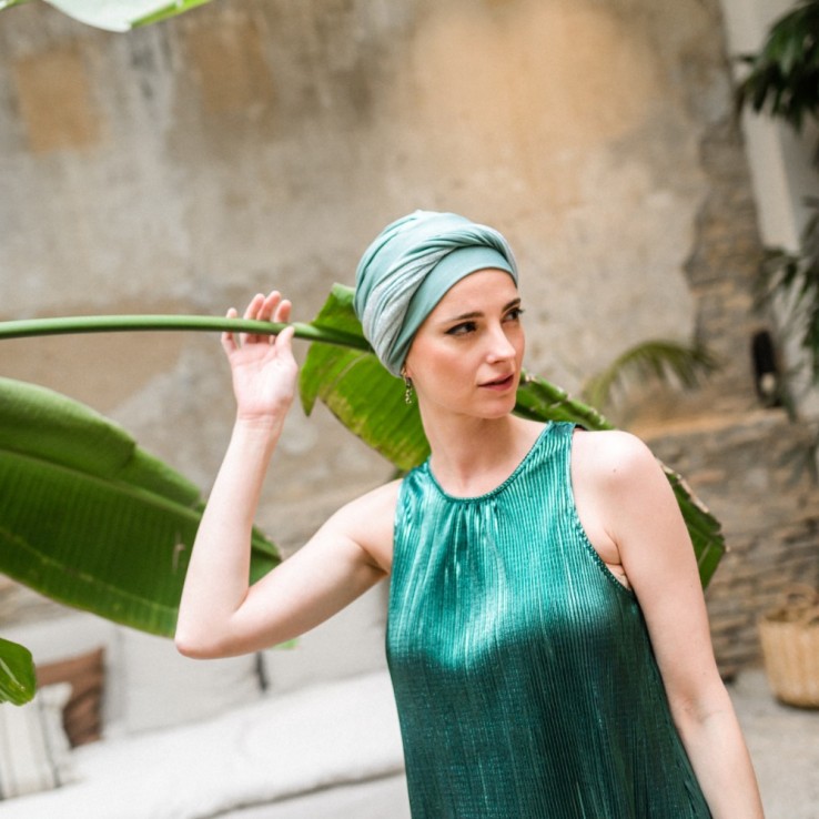 Turbante Confort Gala Mint · Carebell Headwear
